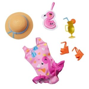 🤑My First Barbie Flamingo Swimsuit Beach Accessories 6pc